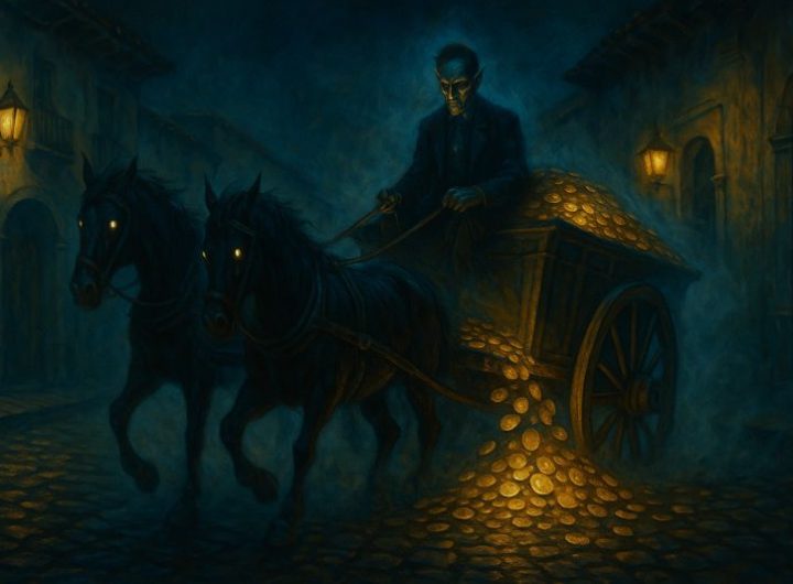 Carreta espectral de Don Celio Ramírez recorriendo Teocaltiche por la noche.