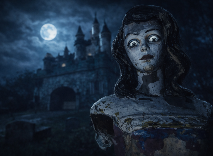 Estatua de Blanca Nieves embrujada en Reino Mágico