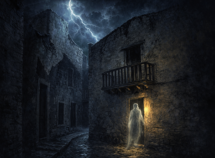 Aparición fantasmal en el Callejón del Condenado durante una tormenta en Guanajuato
