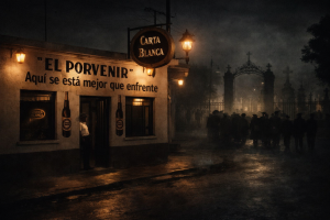 Restaurante El Porvenir frente al panteón municipal de Tampico en los años cuarenta