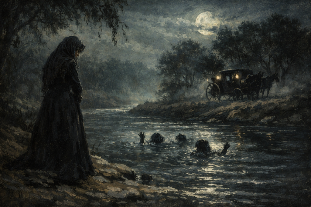La mujer de negro junto al río de los Pirules en la trágica noche de la leyenda.