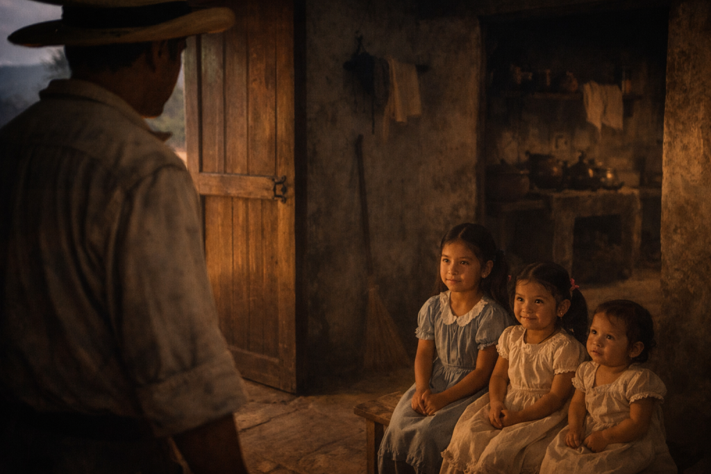 Padre sorprendido al ver su casa limpia y sus hijas arregladas