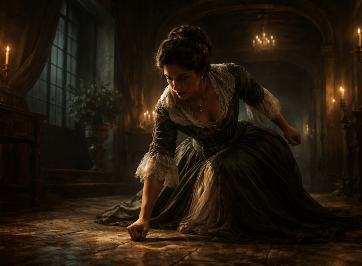 La Corregidora golpeando el suelo en su casa colonial