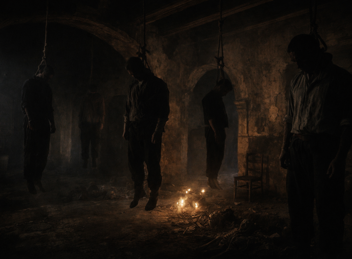 Interior de la casa infernal en la cueva del diablo