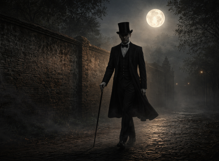 Aparición del Curro de Santa Rosa caminando bajo la luna